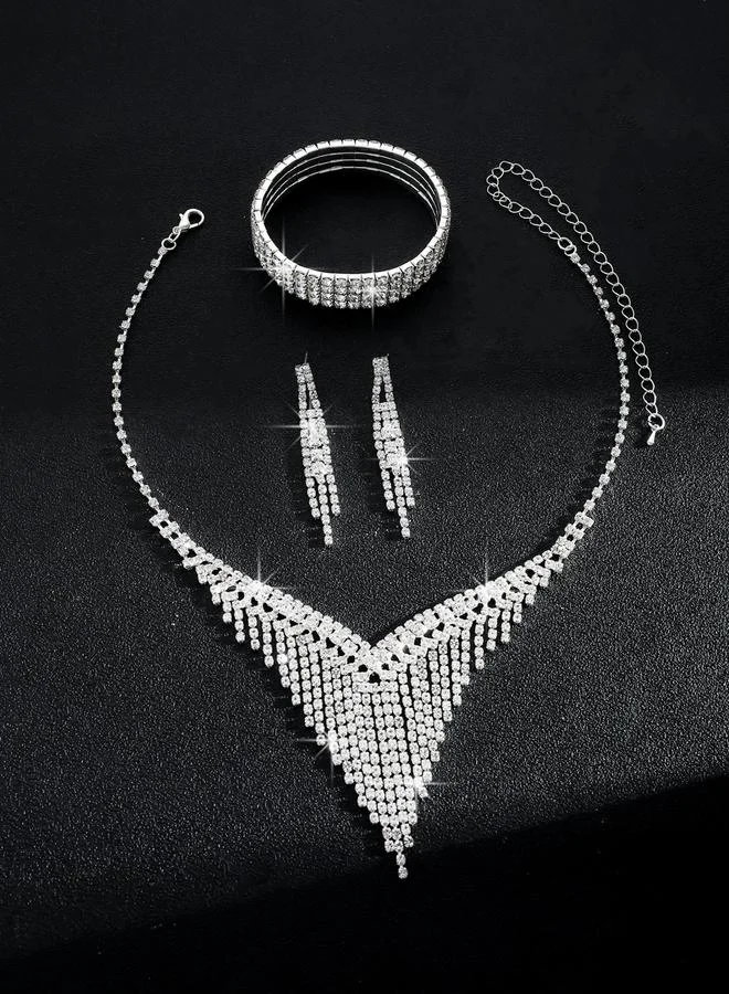 Take Two 3-Piece Embellished Necklace, Bracelet And Earrings Jewelry Set
